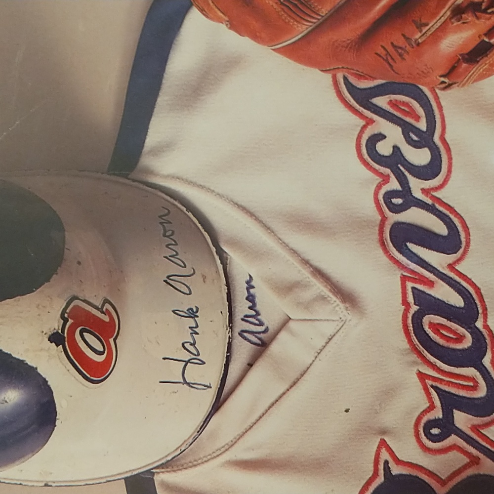 Baseball memorabilia - Hank Aaron commemorative baseball poster.